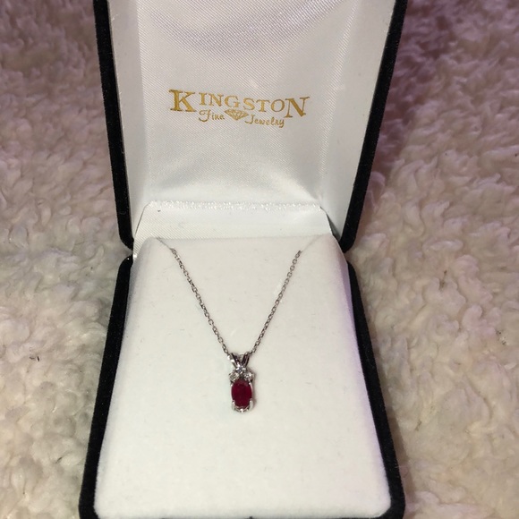 NIB Ruby Pendant Necklace - Picture 2 of 4